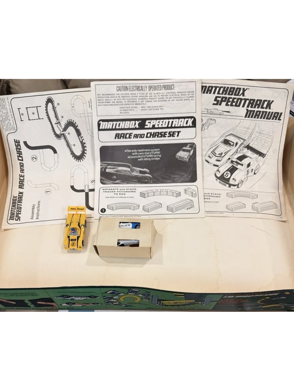 Vintage 1978 Matchbox Speed Tracks Race & Chase Set With Three Cars Tested